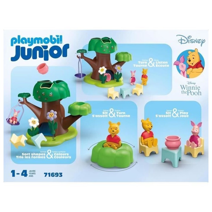 PLAYMOBIL Junior 71693 Winnie l'ourson et Porcinet avec cabane, 17 pieces, Junior & Disney, Des 12 mois