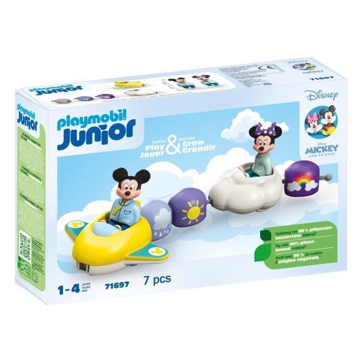 PLAYMOBIL Junior 71697 Train des nuages de Mickey et Minnie, Junior & Disney, Comprend Minnie, Mickey, Des 12 mois PLAYMOBIL Junior 71697 Train des nuages de Mickey et Minnie, Junior & Disney, Comprend Minnie, Mickey, Des 12 mois