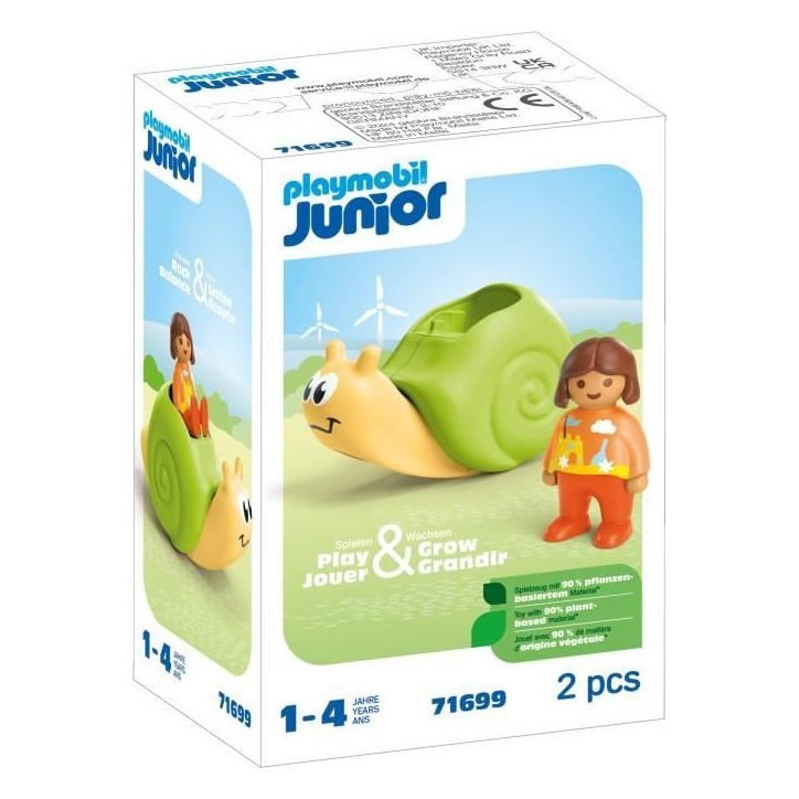 PLAYMOBIL Junior 71699 Enfant avec escargot a bascule, Des 12 mois
