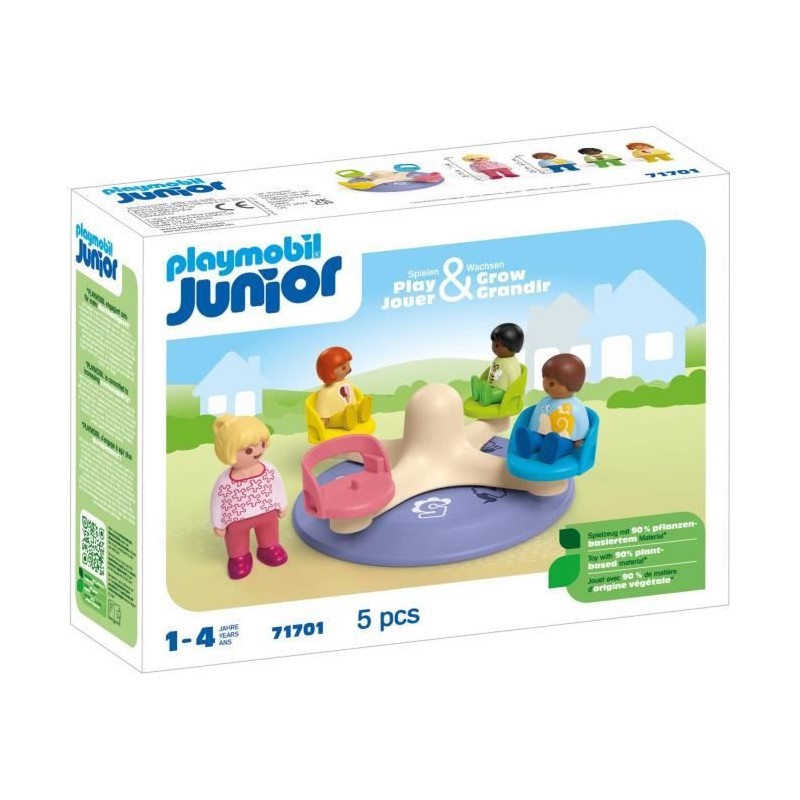 PLAYMOBIL Junior 71701 Enfants et tourniquet, Comprend quatre personna PLAYMOBIL Junior 71701 Enfants et tourniquet, Comprend quatre personna