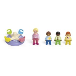 PLAYMOBIL Junior 71701 Enfants et tourniquet, Comprend quatre personna