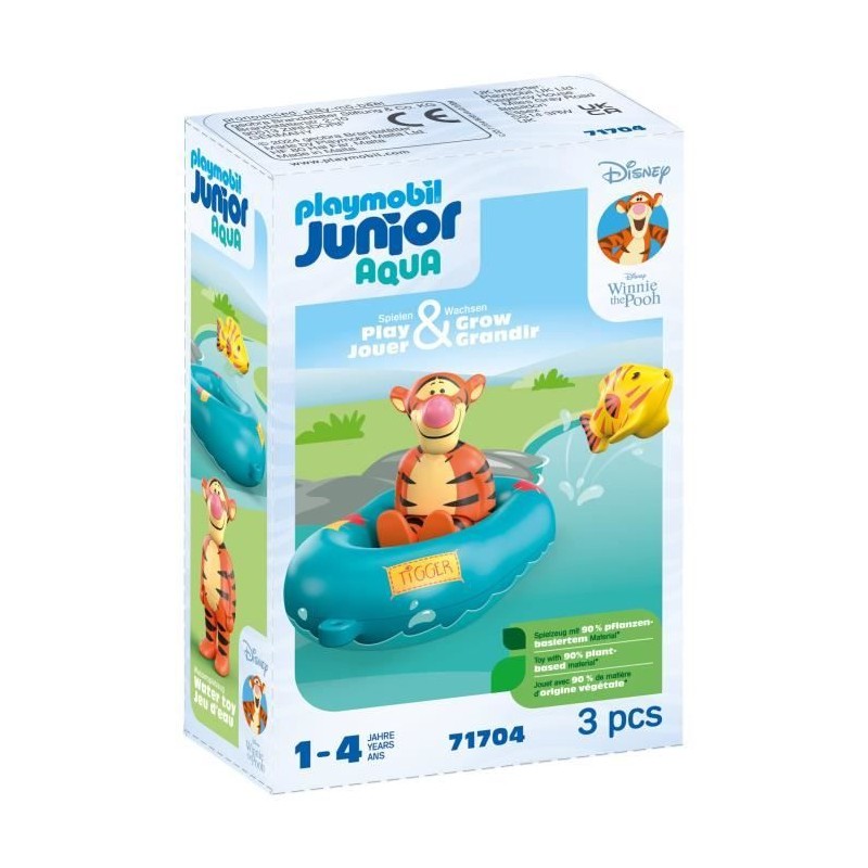 PLAYMOBIL Junior 71704 Tigrou avec canot, Flotte dans l'eau, Jouet pou