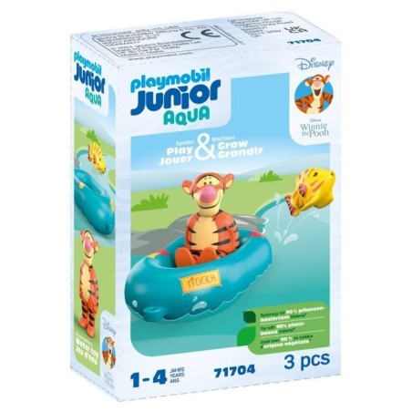 PLAYMOBIL Junior 71704 Tigrou avec canot, Flotte dans l'eau, Jouet pou