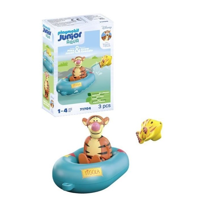 PLAYMOBIL Junior 71704 Tigrou avec canot, Flotte dans l'eau, Jouet pour le bain, Junior & Disney, Des 12 mois PLAYMOBIL Junior 71704 Tigrou avec canot, Flotte dans l'eau, Jouet pour le bain, Junior & Disney, Des 12 mois