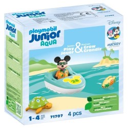 PLAYMOBIL Junior 71707 Mickey avec bateau, Flotte dans l'eau, Jouet po