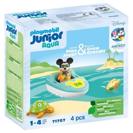PLAYMOBIL Junior 71707 Mickey avec bateau, Flotte dans l'eau, Jouet po