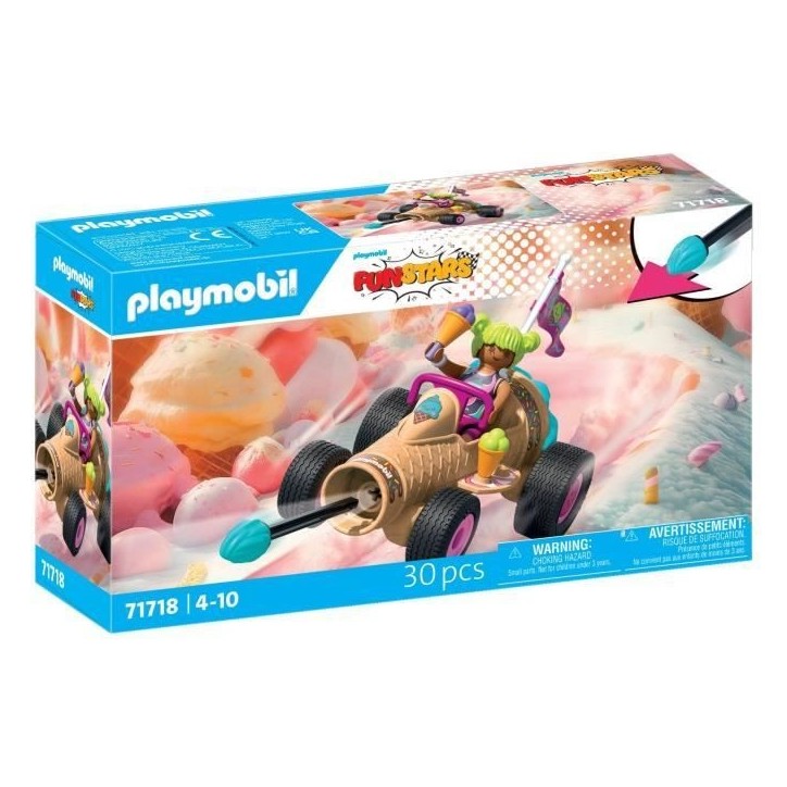 Playmobil 71718 Kart cornet de glace, Funstars, 30 pieces, Des 4 ans