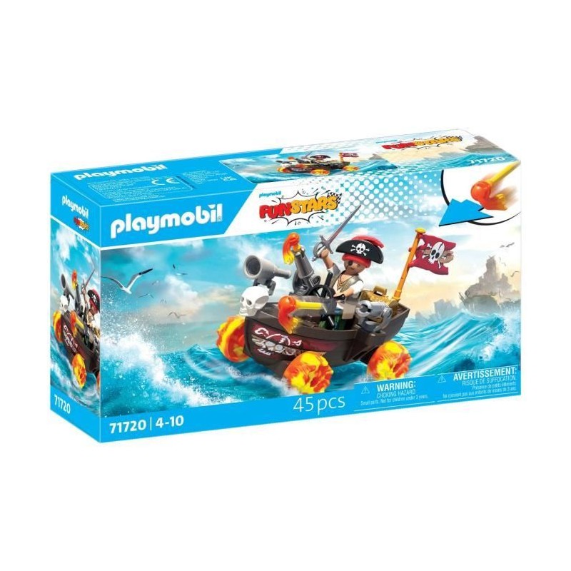 Playmobil 71720 Kart bateau de pirate, Funstars, 45 pieces, Des 4 ans Playmobil 71720 Kart bateau de pirate, Funstars, 45 pieces, Des 4 ans