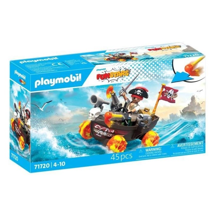 Playmobil 71720 Kart bateau de pirate, Funstars, 45 pieces, Des 4 ans Playmobil 71720 Kart bateau de pirate, Funstars, 45 pieces, Des 4 ans