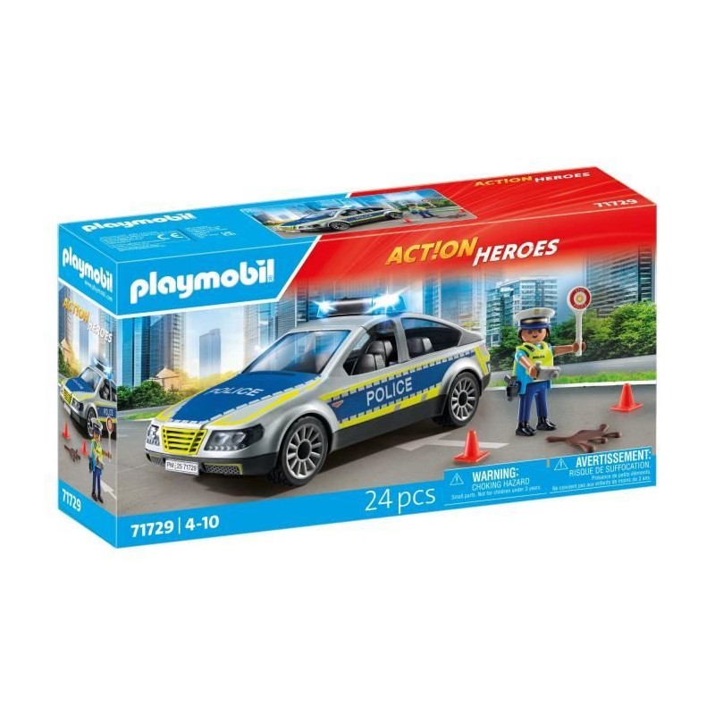 PLAYMOBIL 71729 Voiture police avec sirene et gyrophare, Action Heroes PLAYMOBIL 71729 Voiture police avec sirene et gyrophare, Action Heroes