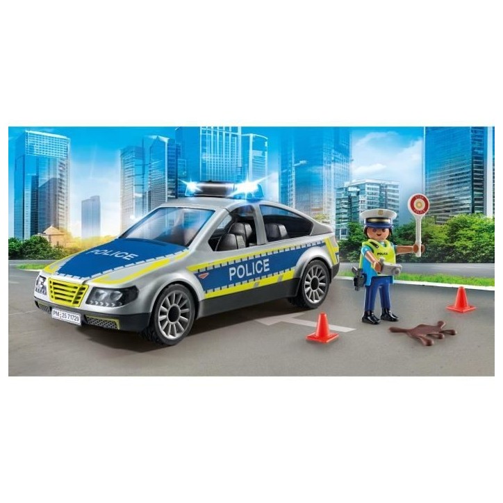 PLAYMOBIL 71729 Voiture police avec sirene et gyrophare, Action Heroes, Les policiers, 24 pieces, Des 4 ans PLAYMOBIL 71729 Voiture police avec sirene et gyrophare, Action Heroes, Les policiers, 24 pieces, Des 4 ans