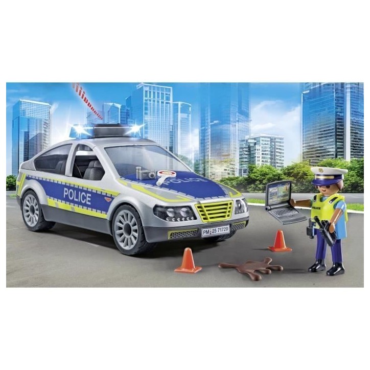 PLAYMOBIL 71729 Voiture police avec sirene et gyrophare, Action Heroes, Les policiers, 24 pieces, Des 4 ans PLAYMOBIL 71729 Voiture police avec sirene et gyrophare, Action Heroes, Les policiers, 24 pieces, Des 4 ans