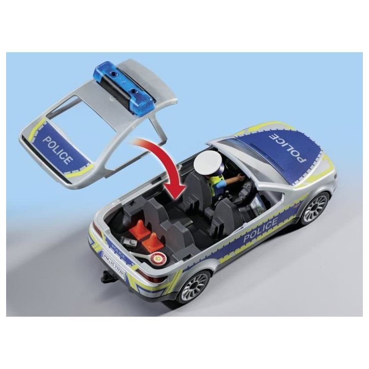 PLAYMOBIL 71729 Voiture police avec sirene et gyrophare, Action Heroes, Les policiers, 24 pieces, Des 4 ans PLAYMOBIL 71729 Voiture police avec sirene et gyrophare, Action Heroes, Les policiers, 24 pieces, Des 4 ans