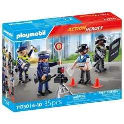PLAYMOBIL 71730 Set métiers de la police 4 policiers, Action Heroes,