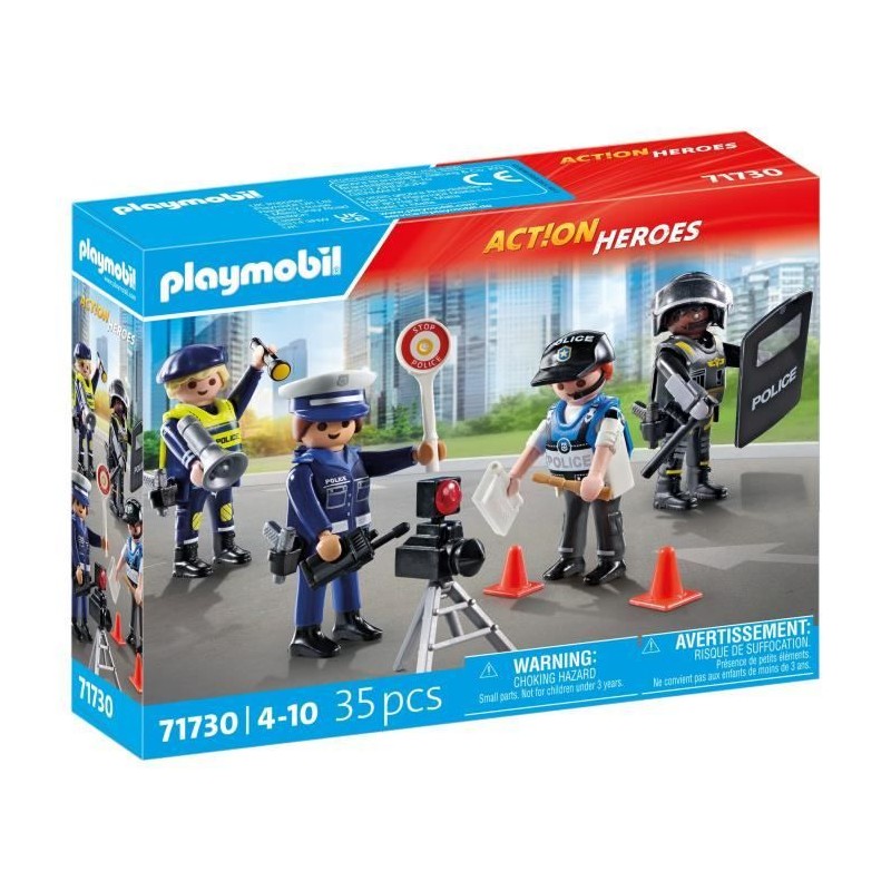 PLAYMOBIL 71730 Set métiers de la police 4 policiers, Action Heroes, PLAYMOBIL 71730 Set métiers de la police 4 policiers, Action Heroes,