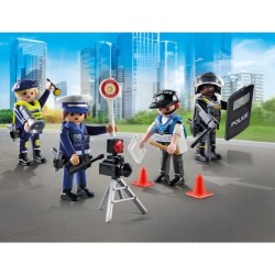 PLAYMOBIL 71730 Set métiers de la police 4 policiers, Action Heroes,