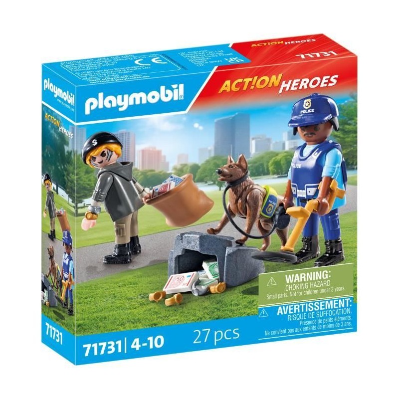 PLAYMOBIL 71731 Policier chien de recherche et voleur, Action Heroes, PLAYMOBIL 71731 Policier chien de recherche et voleur, Action Heroes,