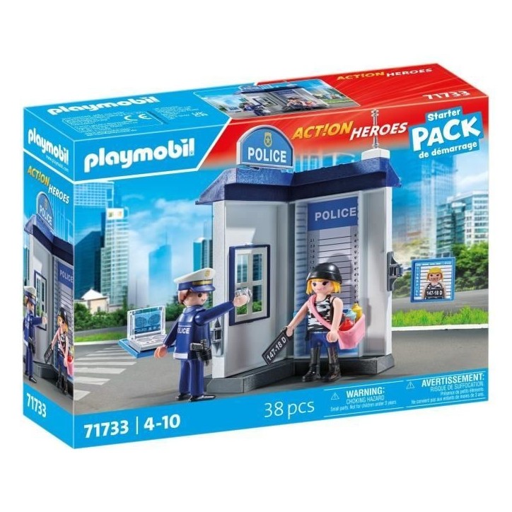 PLAYMOBIL 71733 Salle d'interrogatoire police, relevé d'empreintes, Action Heroes, Les policiers, 38 pieces, Des 4 ans PLAYMOBIL 71733 Salle d'interrogatoire police, relevé d'empreintes, Action Heroes, Les policiers, 38 pieces, Des 4 ans