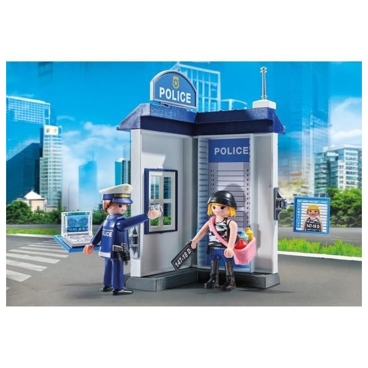 PLAYMOBIL 71733 Salle d'interrogatoire police, relevé d'empreintes, Action Heroes, Les policiers, 38 pieces, Des 4 ans PLAYMOBIL 71733 Salle d'interrogatoire police, relevé d'empreintes, Action Heroes, Les policiers, 38 pieces, Des 4 ans