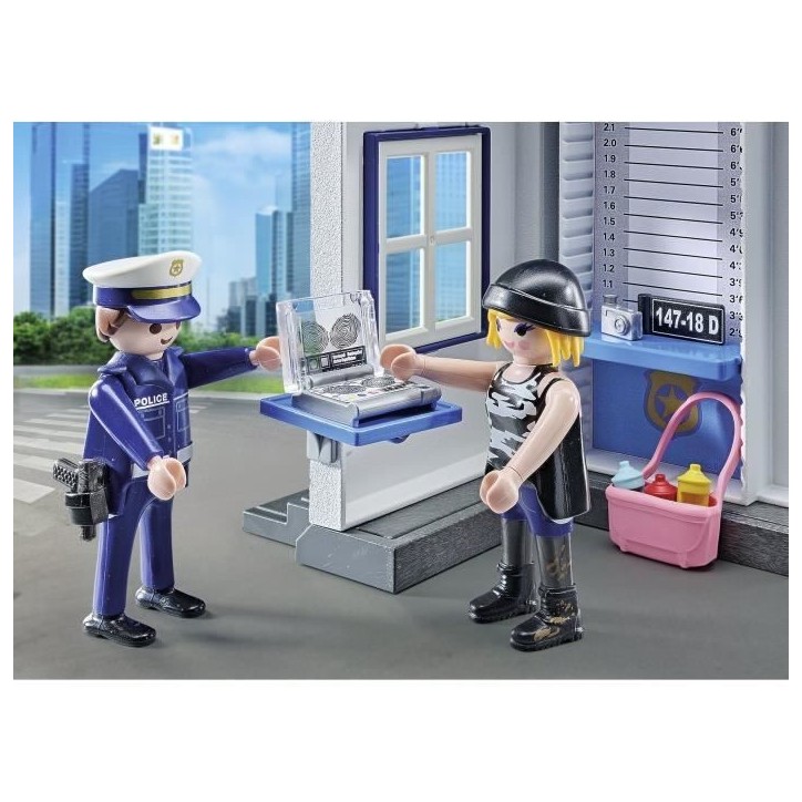 PLAYMOBIL 71733 Salle d'interrogatoire police, relevé d'empreintes, Action Heroes, Les policiers, 38 pieces, Des 4 ans PLAYMOBIL 71733 Salle d'interrogatoire police, relevé d'empreintes, Action Heroes, Les policiers, 38 pieces, Des 4 ans