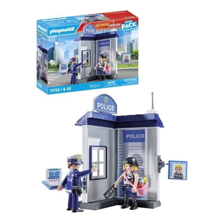 PLAYMOBIL 71733 Salle d'interrogatoire police, relevé d'empreintes, Action Heroes, Les policiers, 38 pieces, Des 4 ans PLAYMOBIL 71733 Salle d'interrogatoire police, relevé d'empreintes, Action Heroes, Les policiers, 38 pieces, Des 4 ans