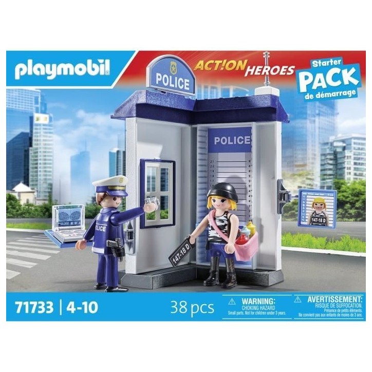 PLAYMOBIL 71733 Salle d'interrogatoire police, relevé d'empreintes, Action Heroes, Les policiers, 38 pieces, Des 4 ans PLAYMOBIL 71733 Salle d'interrogatoire police, relevé d'empreintes, Action Heroes, Les policiers, 38 pieces, Des 4 ans
