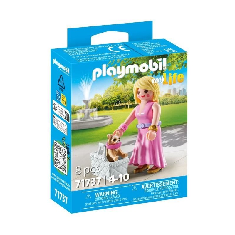 PLAYMOBIL 71737 Dame avec Chihuahua et le panier pour le transport, My PLAYMOBIL 71737 Dame avec Chihuahua et le panier pour le transport, My