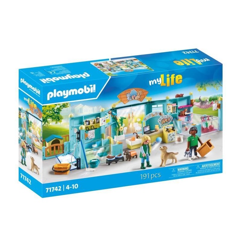 PLAYMOBIL 71742 Hôtel des animaux, soigneurs, chiens et chats, My Lif PLAYMOBIL 71742 Hôtel des animaux, soigneurs, chiens et chats, My Lif