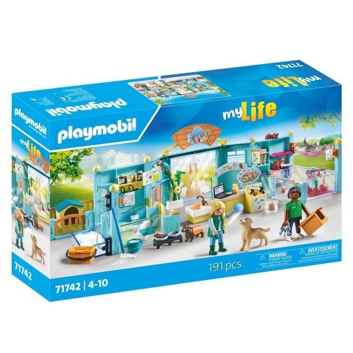 PLAYMOBIL 71742 Hôtel des animaux, soigneurs, chiens et chats, My Life, 191 pieces, Des 4 ans PLAYMOBIL 71742 Hôtel des animaux, soigneurs, chiens et chats, My Life, 191 pieces, Des 4 ans