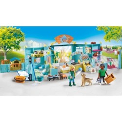 PLAYMOBIL 71742 Hôtel des animaux, soigneurs, chiens et chats, My Lif