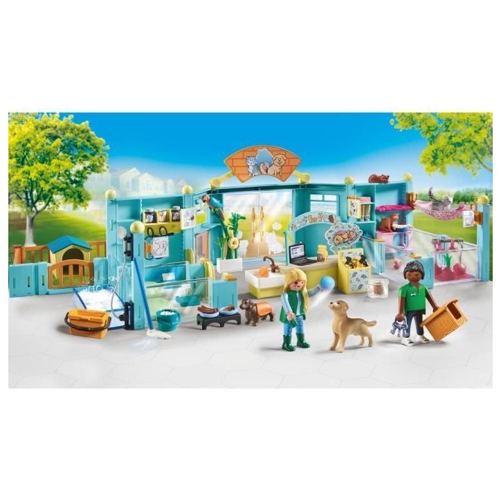 PLAYMOBIL 71742 Hôtel des animaux, soigneurs, chiens et chats, My Life, 191 pieces, Des 4 ans PLAYMOBIL 71742 Hôtel des animaux, soigneurs, chiens et chats, My Life, 191 pieces, Des 4 ans