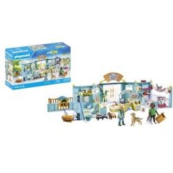 PLAYMOBIL 71742 Hôtel des animaux, soigneurs, chiens et chats, My Lif