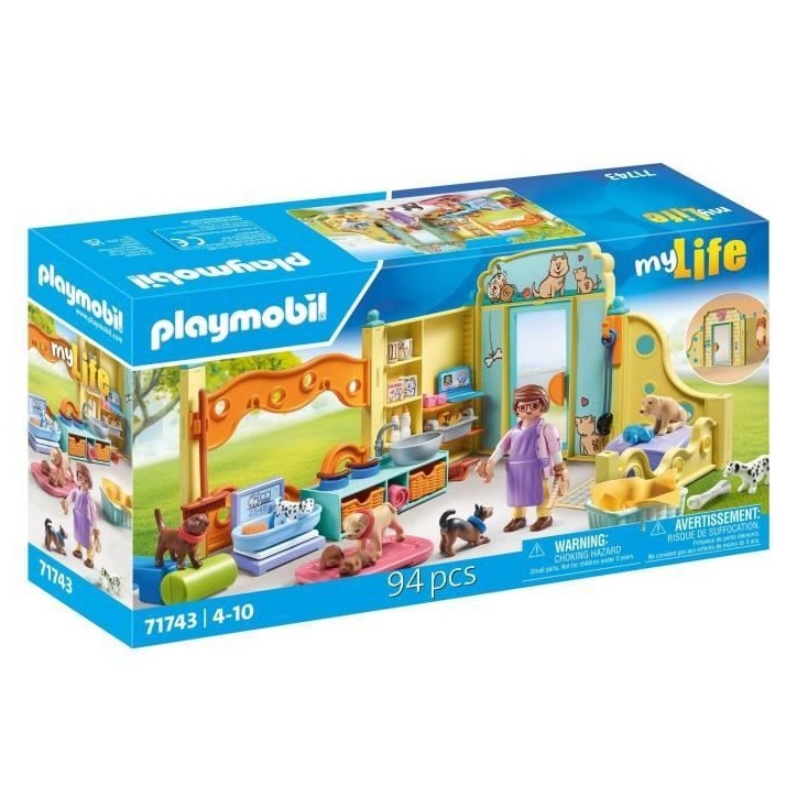 PLAYMOBIL 71743 Centre de soin canin avec 8 chiens et soigneur, My Life, 94 pieces, Des 4 ans PLAYMOBIL 71743 Centre de soin canin avec 8 chiens et soigneur, My Life, 94 pieces, Des 4 ans
