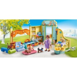 PLAYMOBIL 71743 Centre de soin canin avec 8 chiens et soigneur, My Lif