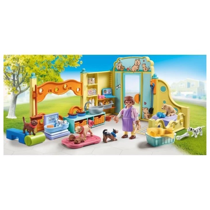 PLAYMOBIL 71743 Centre de soin canin avec 8 chiens et soigneur, My Life, 94 pieces, Des 4 ans PLAYMOBIL 71743 Centre de soin canin avec 8 chiens et soigneur, My Life, 94 pieces, Des 4 ans