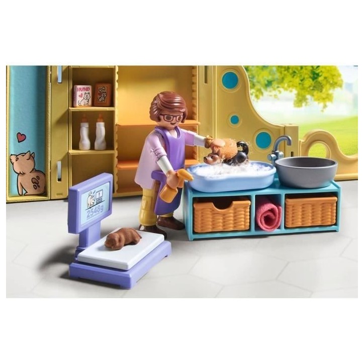 PLAYMOBIL 71743 Centre de soin canin avec 8 chiens et soigneur, My Life, 94 pieces, Des 4 ans PLAYMOBIL 71743 Centre de soin canin avec 8 chiens et soigneur, My Life, 94 pieces, Des 4 ans