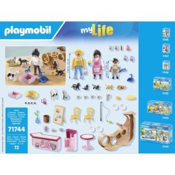 PLAYMOBIL 71744 Bar a chats avec 6 chats et 3 personnages, My Life, 72