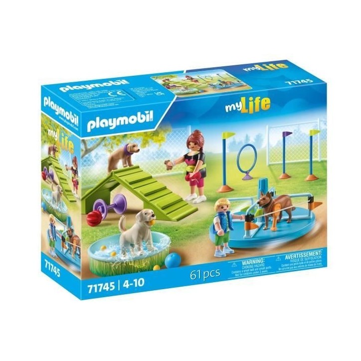 PLAYMOBIL 71745 Aire de jeux pour chiens, enfant et éducatrice, My Life, 61 pieces, Des 4 ans PLAYMOBIL 71745 Aire de jeux pour chiens, enfant et éducatrice, My Life, 61 pieces, Des 4 ans