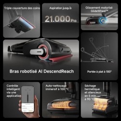 DREAME H15 Pro Aspirateur Laveur, Bras robotis AI DescendReach, Triple