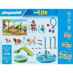 PLAYMOBIL 71745 Aire de jeux pour chiens, enfant et éducatrice, My Li