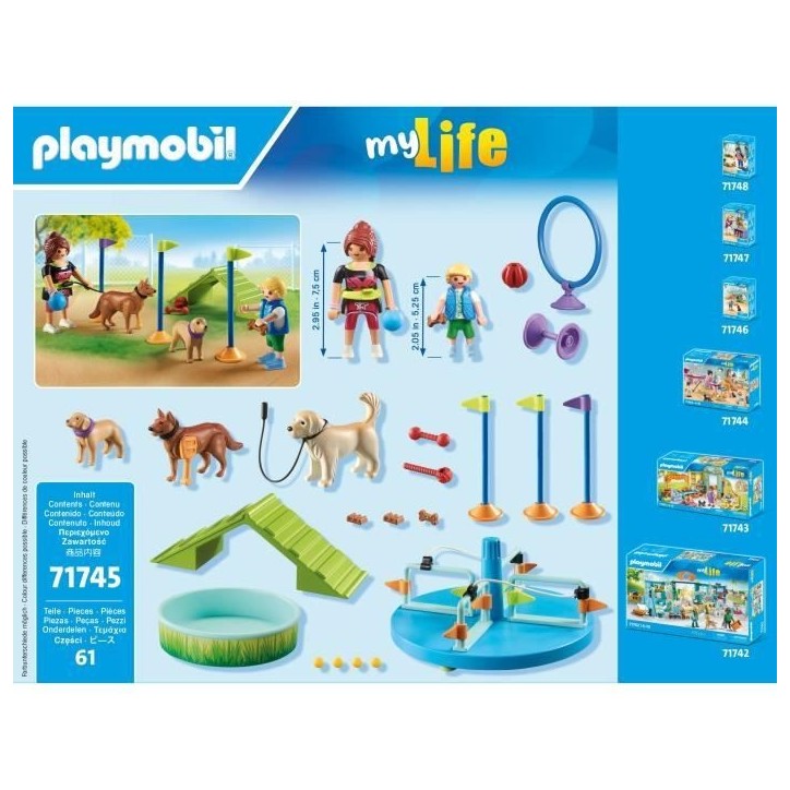 PLAYMOBIL 71745 Aire de jeux pour chiens, enfant et éducatrice, My Life, 61 pieces, Des 4 ans PLAYMOBIL 71745 Aire de jeux pour chiens, enfant et éducatrice, My Life, 61 pieces, Des 4 ans