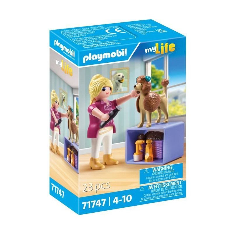 PLAYMOBIL 71747 Toiletteuse avec caniche et accessoires, My Life, 23 p PLAYMOBIL 71747 Toiletteuse avec caniche et accessoires, My Life, 23 p