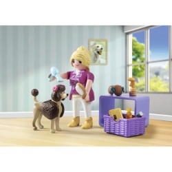 PLAYMOBIL 71747 Toiletteuse avec caniche et accessoires, My Life, 23 p