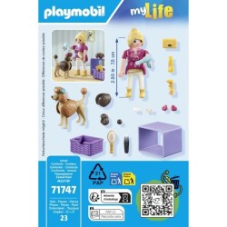 PLAYMOBIL 71747 Toiletteuse avec caniche et accessoires, My Life, 23 p