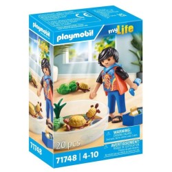 PLAYMOBIL 71748 Garçon avec famille de tortues dans un terrarium, My