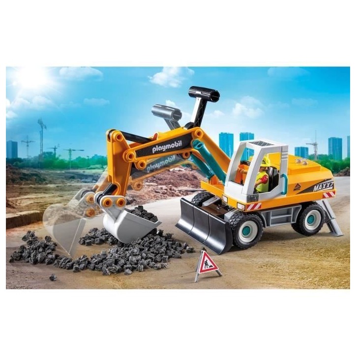 PLAYMOBIL 71749 Pelleteuse mécanique et ouvrier, Action Heroes, La construction, 31 pieces, Des 4 ans PLAYMOBIL 71749 Pelleteuse mécanique et ouvrier, Action Heroes, La construction, 31 pieces, Des 4 ans