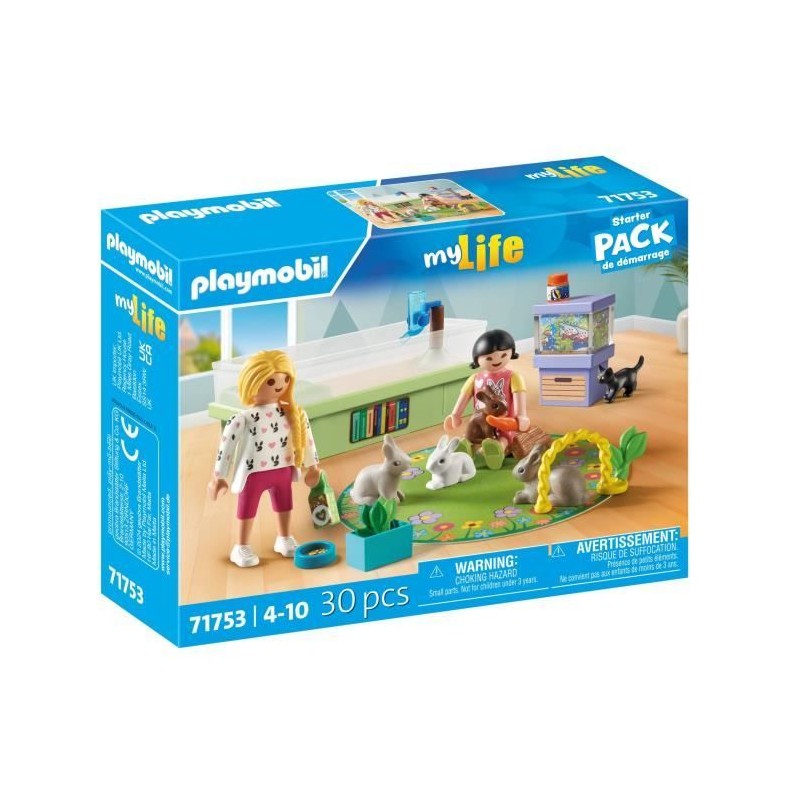 PLAYMOBIL 71753 Animalerie avec enclos a lapins, My Life, Soin des ani PLAYMOBIL 71753 Animalerie avec enclos a lapins, My Life, Soin des ani