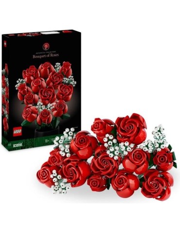LEGO 10328 Icons Le Bouquet de Roses, Fleurs Artificielles pour Décorer, Cadeau de Saint-Valentin pour Adultes