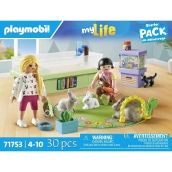 PLAYMOBIL 71753 Animalerie avec enclos a lapins, My Life, Soin des ani