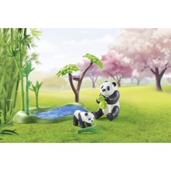 PLAYMOBIL 71762 Jardin asiatique avec deux personnages et pandas, Prom